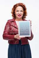 Woman with digital tablet