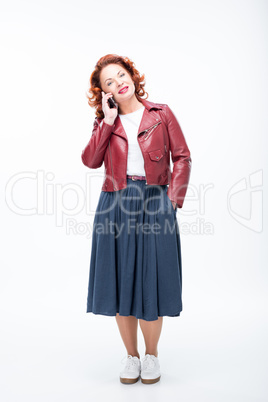 Woman talking on mobile phone