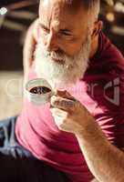Man holding coffee cup