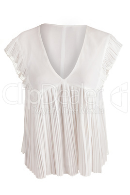 White pleated blouse