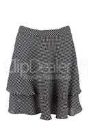 Black flared knee length skirt with polka dots