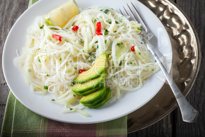 Spicy kohlrabi noodles