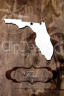 Poster Florida state map outline