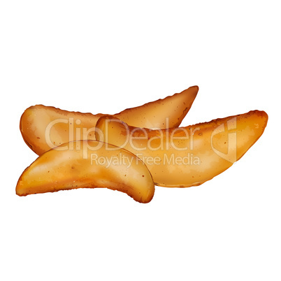 Potatoes rustic on white background