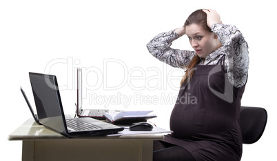 Grabbing head pregnant woman