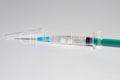 Syringe Plastic Medical Isolated on White Background.