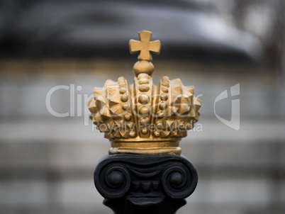 Ancient gold crown in the style of the Holy Roman Empire of Charlemagne.