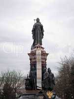 Monument to Catherine the Great II with Russian coat of arms in Krasnodar Russia