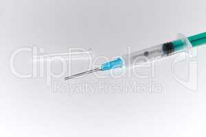 Syringe Plastic Medical Isolated on White Background.