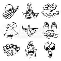 black and white monster characters