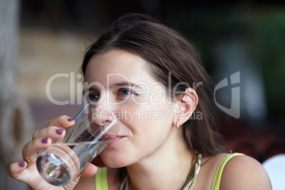 Woman drinking water