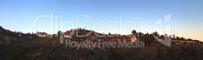 Malibu hillside at sunset