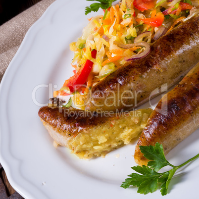 Potato sausage from grated potatoes and pork