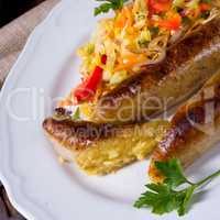 Potato sausage from grated potatoes and pork