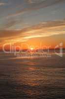 Orange sunset over Catalina Island