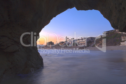 Cave view of Pearl Street beach in Laguna Beach