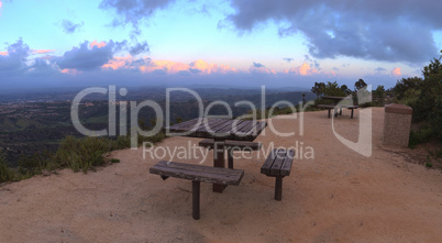 Panoramic view before sunset from the top of the hiking trail