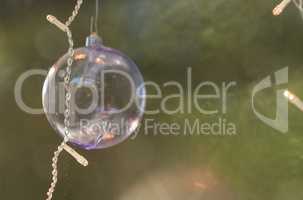 Clear Christmas ornament with lights