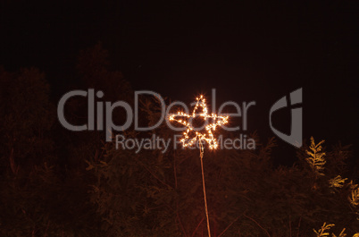 Hanging star lantern light background