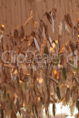 Glittering gold leaf metal decor