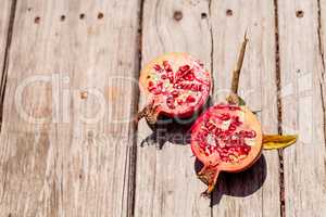 Fresh red organic pomegranate fruit Punica granatum grown