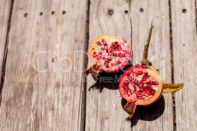 Fresh red organic pomegranate fruit Punica granatum