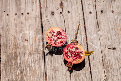 Fresh red organic pomegranate fruit Punica granatum