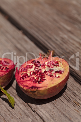 Fresh red organic pomegranate fruit Punica granatum