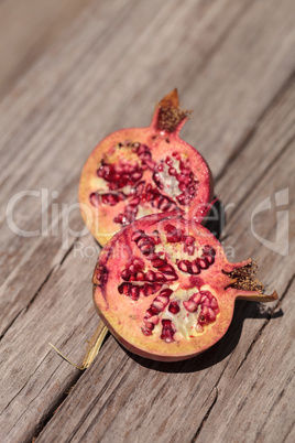 Fresh red organic pomegranate fruit Punica granatum