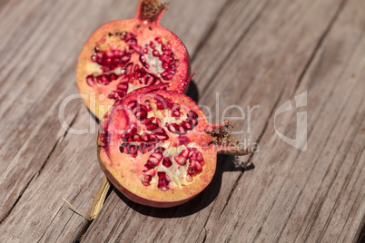 Fresh red organic pomegranate fruit Punica granatum