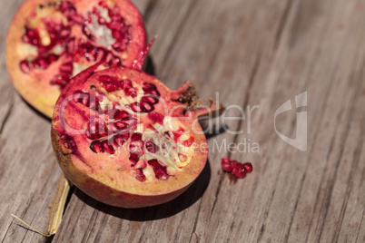 Fresh red organic pomegranate fruit Punica granatum