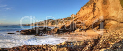 Blue sky over the coastline of One Thousand Steps Beach