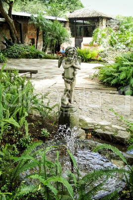 Fountain stone angel statue