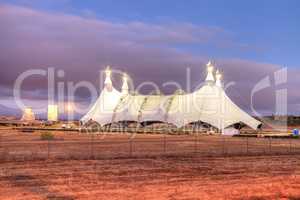 Full moon over a circus tent