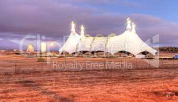 Full moon over a circus tent