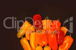 Red, yellow, orange colorful healthy organic peppers