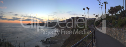 Sunset over the ocean at Diver’s Cove in Laguna Beach