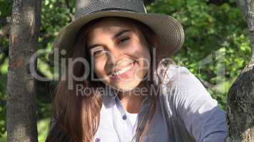 Smiling Teen Girl At Park