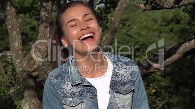 Happy Teen Girl Laughing