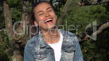 Happy Teen Girl Laughing