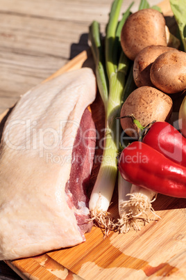 Natural raw duck breast