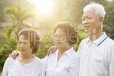 Group of Asian seniors people