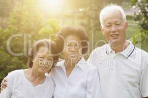 Group portrait of Asian seniors