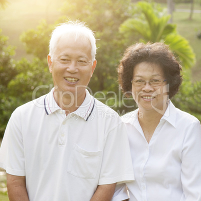 Asian seniors couple