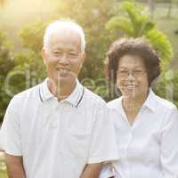 Asian seniors couple