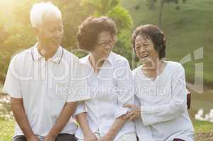 Group of Asian seniors at outdoor park