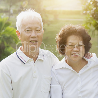 Happy Asian seniors couple