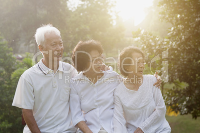 Group of Asian seniors at outdoors
