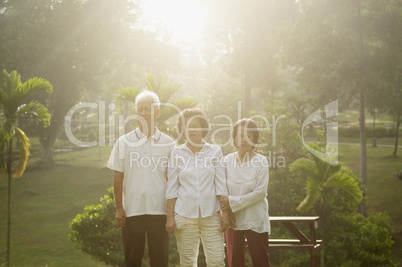 Group of Asian seniors having fun