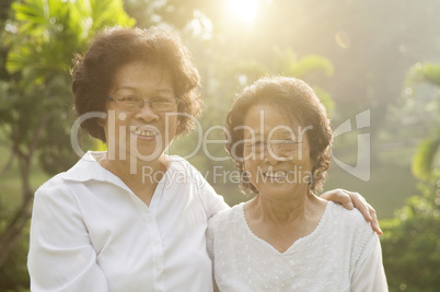 Asian seniors family portrait